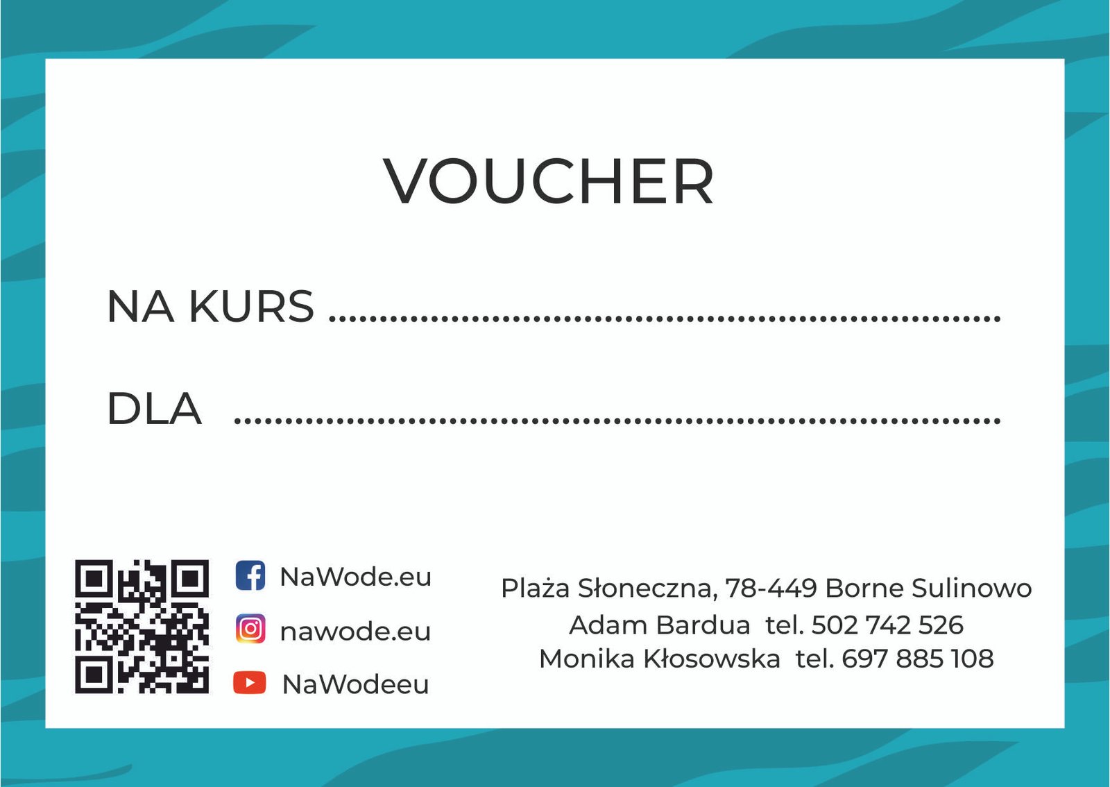 Voucher NaWode.eu Tył